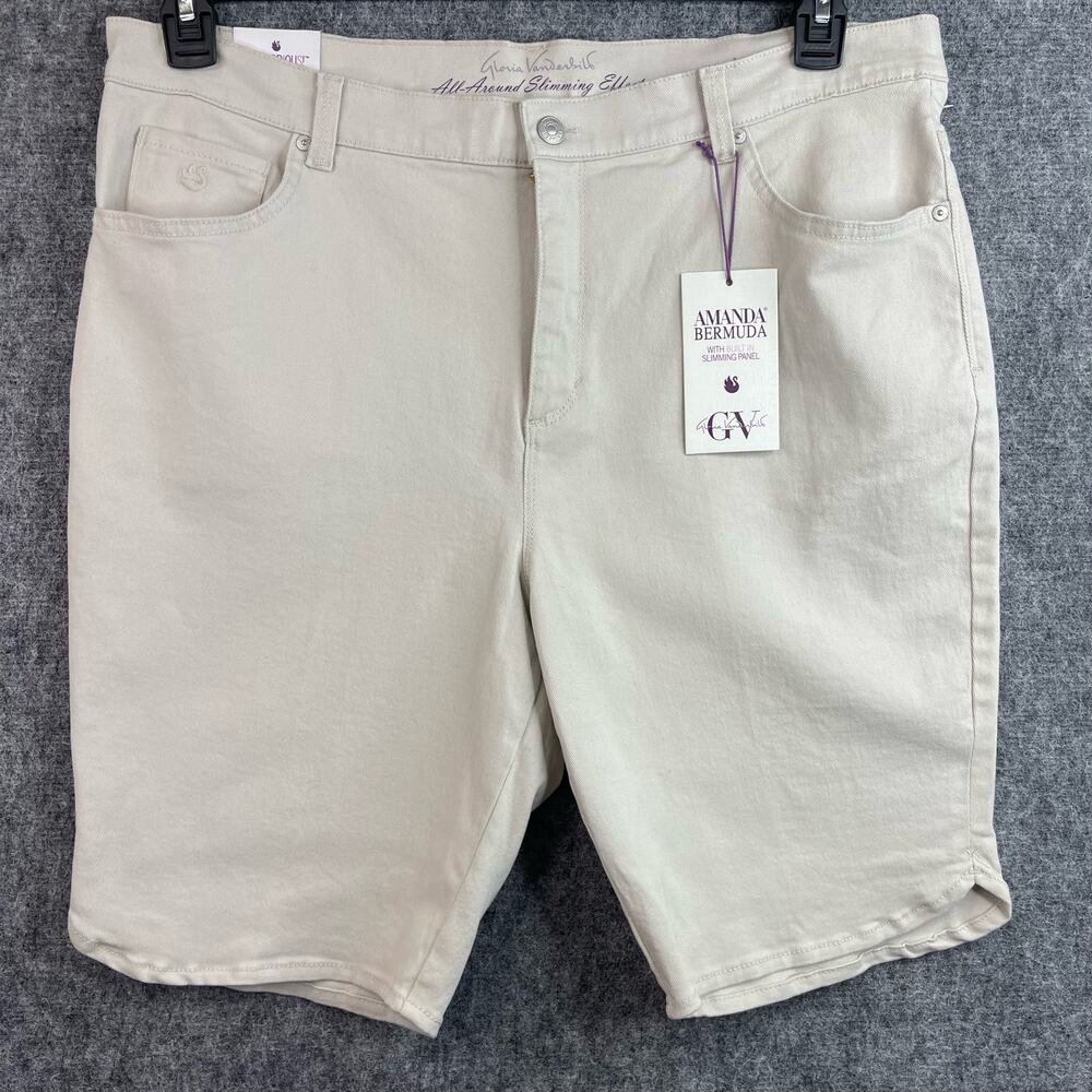 Gloria Vanderbilt Amanda Bermuda Size 16 W Stonewood MSRP 54
